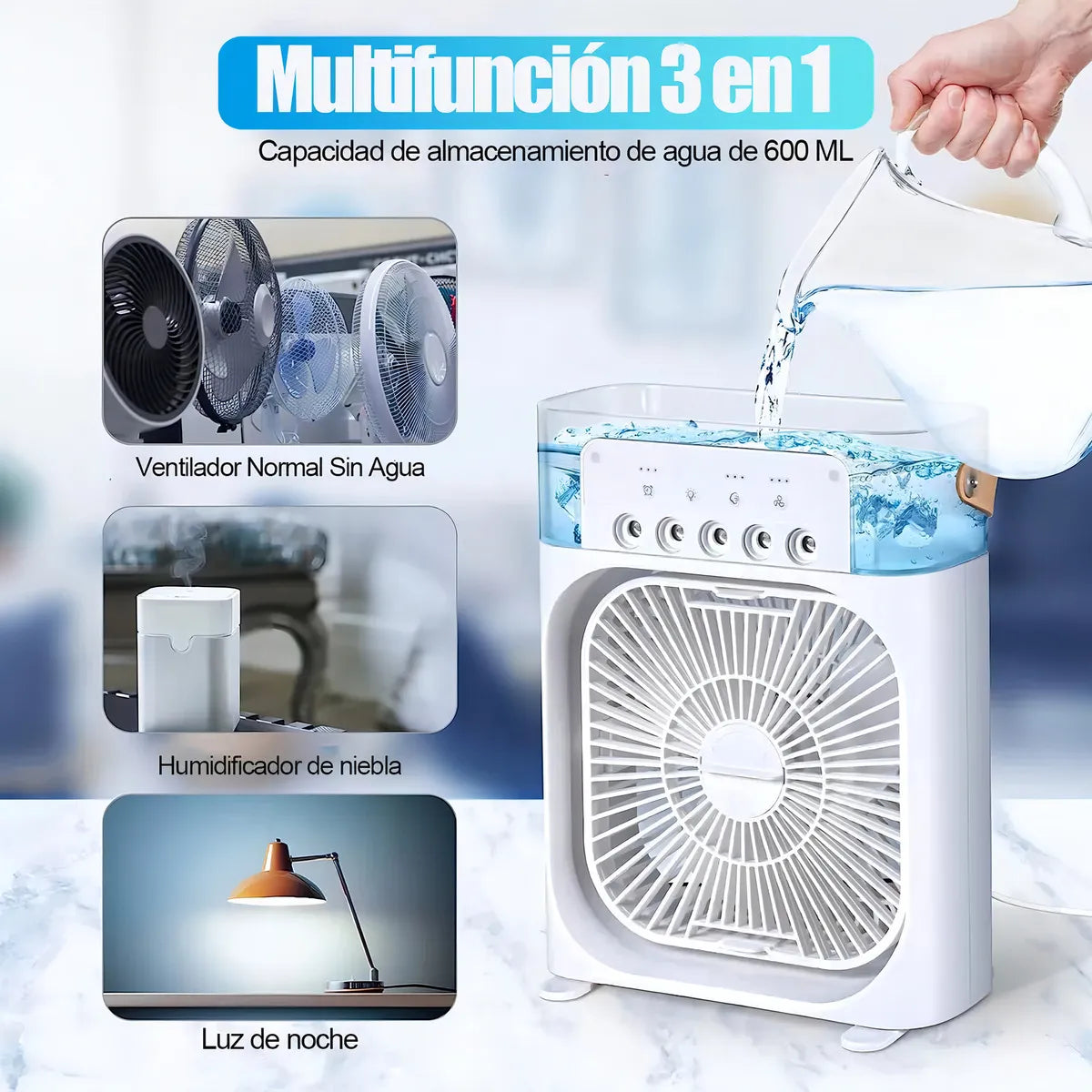 AeroMist Pro™| Mini ventilador 3 en 1